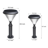 Modern Solar Powered Outdoor Bollard Path Light Waterproof Black Aluminum Garden Landscape Lamp