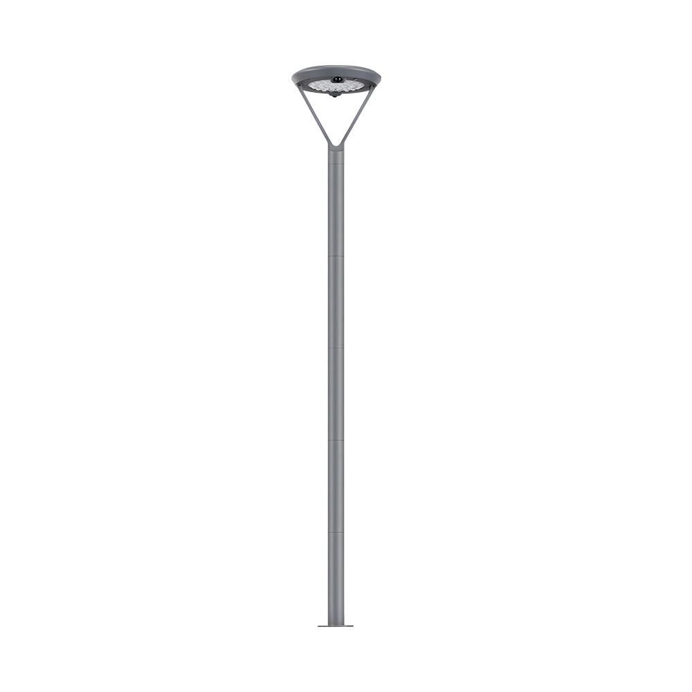 Modern Solar Powered Outdoor Garden Post Light Waterproof Dual Motion Sensor LED Pole Lamp