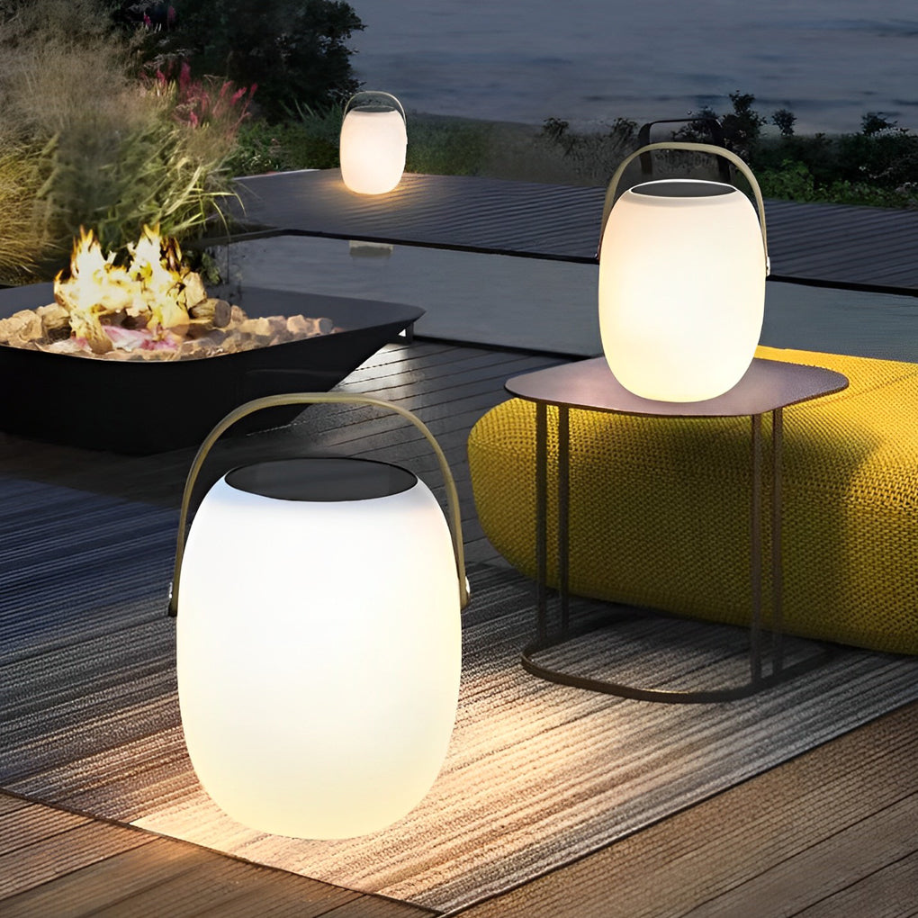 Modern Solar Powered Outdoor Lantern Waterproof Portable LED Table Lamp for Patio