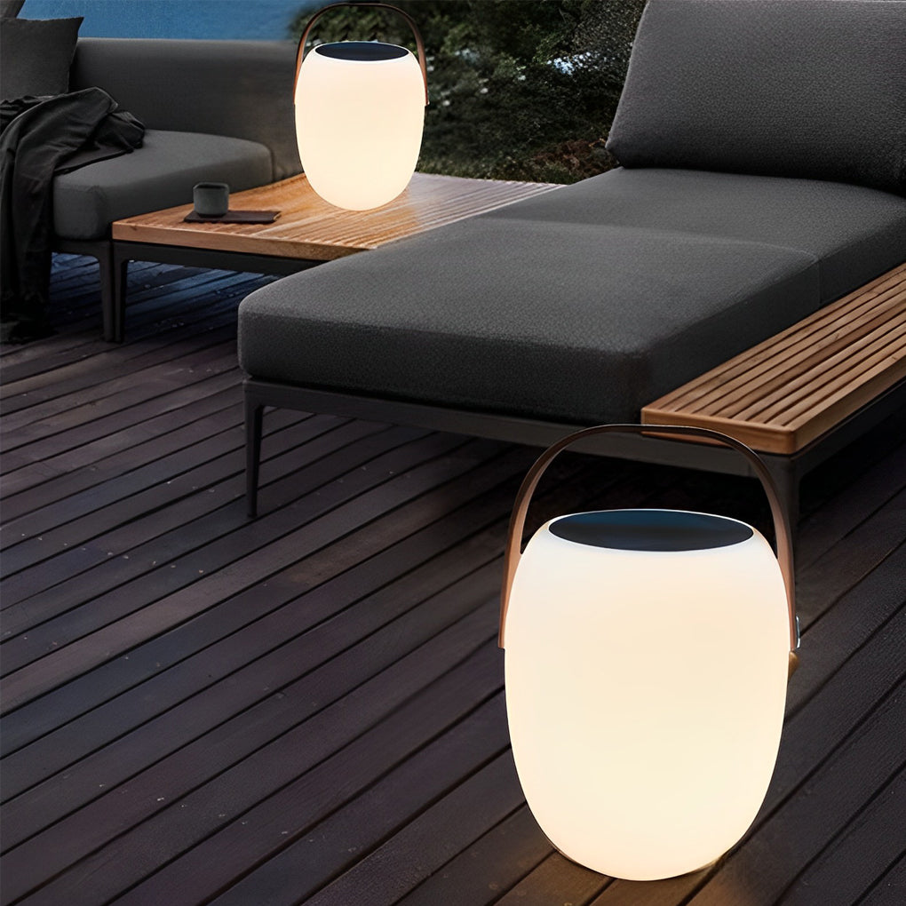 Modern Solar Powered Outdoor Lantern Waterproof Portable LED Table Lamp for Patio
