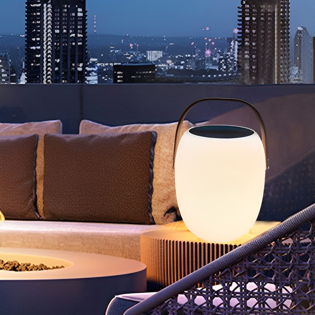 Modern Solar Powered Outdoor Lantern Waterproof Portable LED Table Lamp for Patio