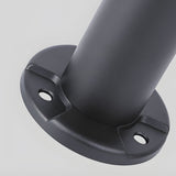 Modern Solar Powered Outdoor LED Bollard Path Light Waterproof Aluminum Garden Walkway Lamp in Black