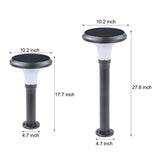 Modern Solar Powered Outdoor LED Bollard Path Light Waterproof Aluminum Garden Walkway Lamp in Black