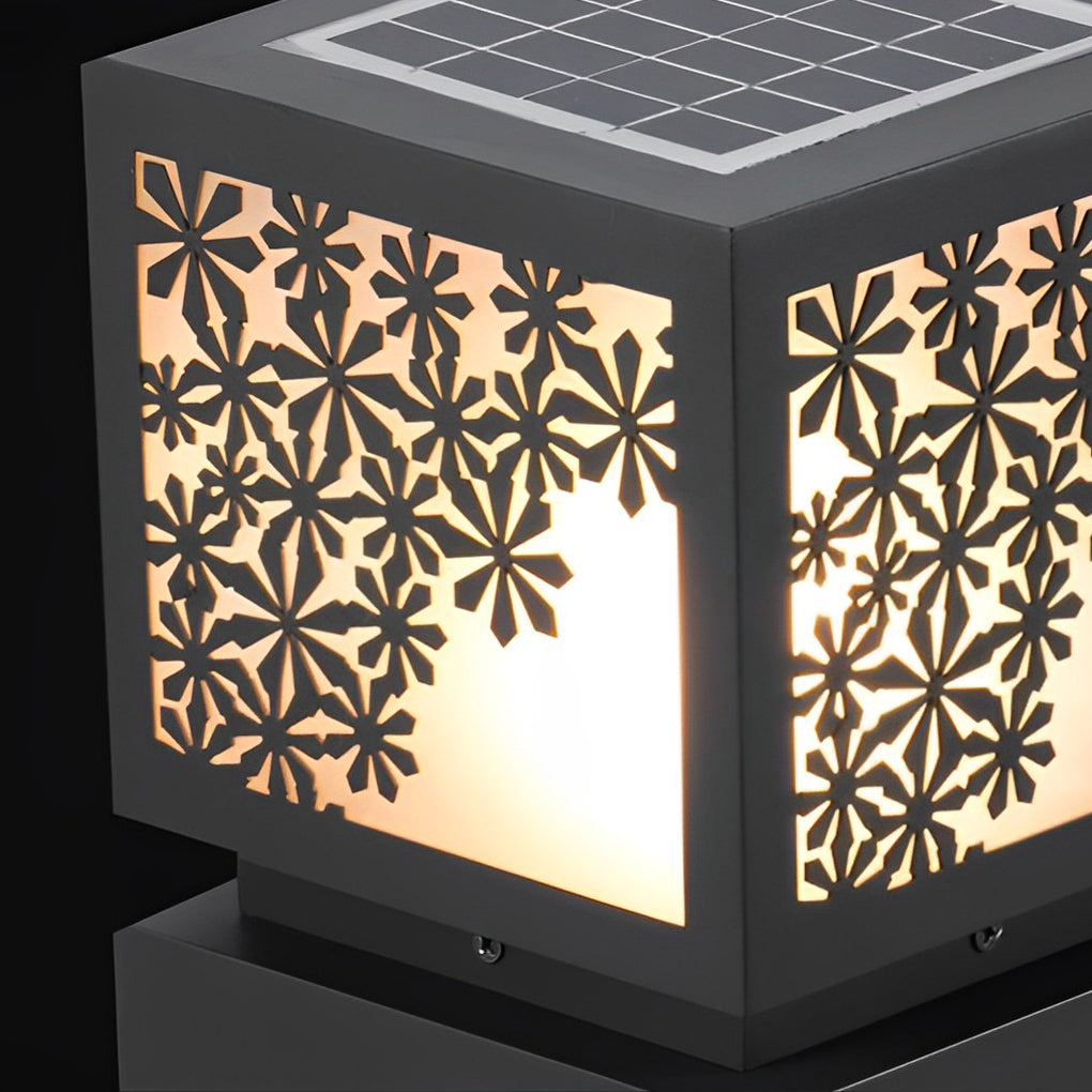 Modern Solar Powered Outdoor LED Pathway Light Waterproof Black Landscape Lawn Lamp for Garden