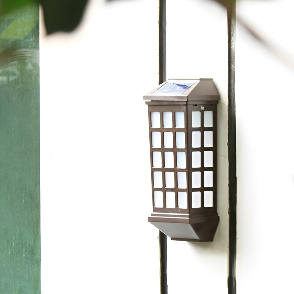 Modern Solar Powered Outdoor Wall Lamp Waterproof LED Exterior Sconce for Garden Patio and Courtyard