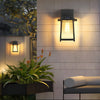 Modern Solar Powered Outdoor Wall Sconce Waterproof Black Aluminum Exterior Garden Light