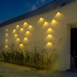 Modern Solar Powered RGB Color Changing Wall Washer Lights Waterproof Outdoor LED Sconces 2 Pack