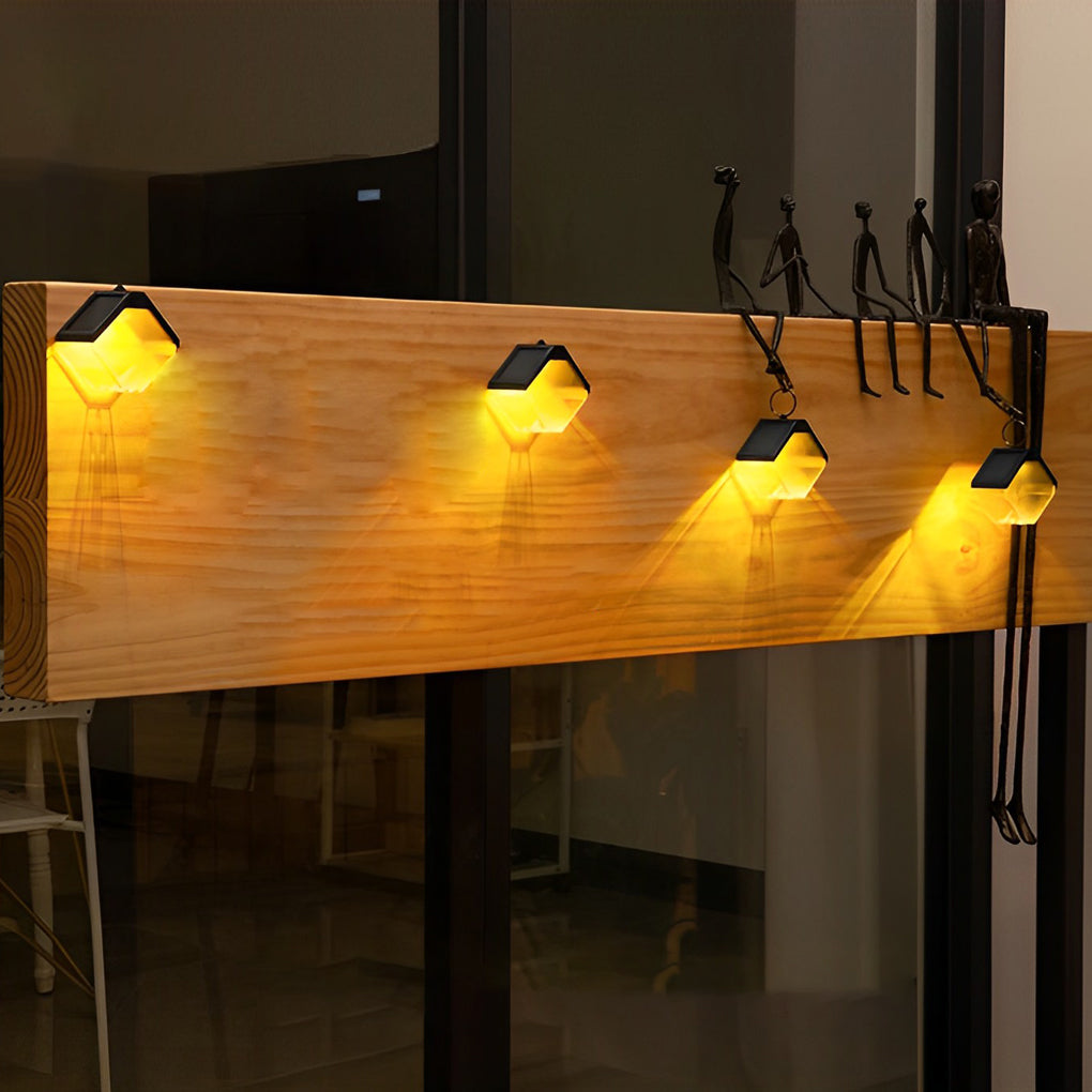 Modern Solar Powered RGB Color Changing Wall Washer Lights Waterproof Outdoor LED Sconces 2 Pack