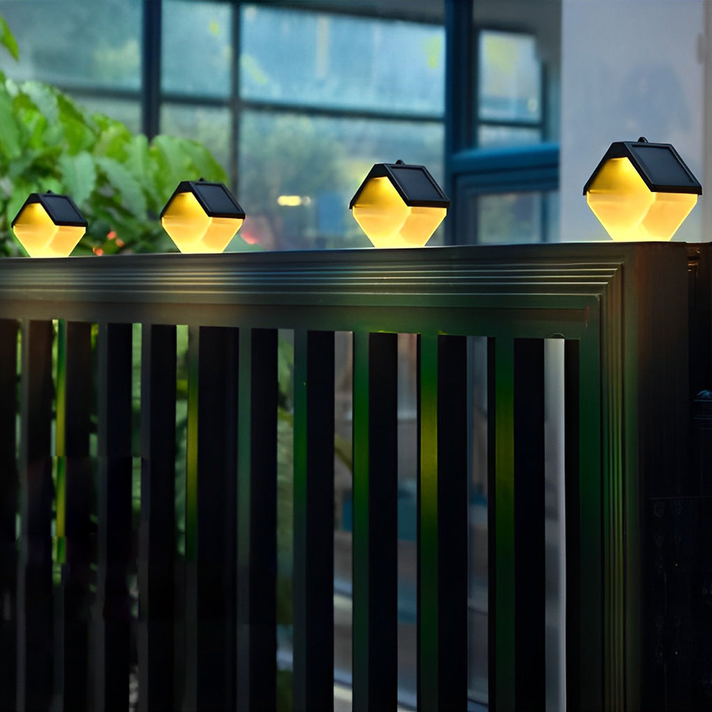 Modern Solar Powered RGB Color Changing Wall Washer Lights Waterproof Outdoor LED Sconces 2 Pack