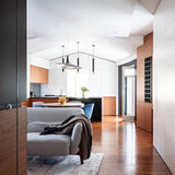 Modern Soleil Noir LED Pendant Light Slender Aerial Design Ceiling Hanging Lamp