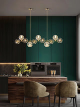 Modern Solid Brass Branch Chandelier with K9 Glass Crystal Ball Pendants for Living Room