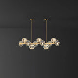 Modern Solid Brass Branch Chandelier with K9 Glass Crystal Ball Pendants for Living Room