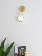 Modern Solid Brass Wall Sconce with Opal Glass Shade Set of 2 Indoor Wall Mounted Lighting Fixture