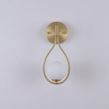 Modern Solid Brass Wall Sconce with Opal Glass Shade Set of 2 Indoor Wall Mounted Lighting Fixture