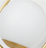 Modern Solid Brass Wall Sconce with Opal Glass Shade Set of 2 Indoor Wall Mounted Lighting Fixture