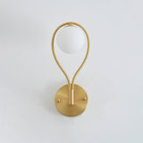 Modern Solid Brass Wall Sconce with Opal Glass Shade Set of 2 Indoor Wall Mounted Lighting Fixture