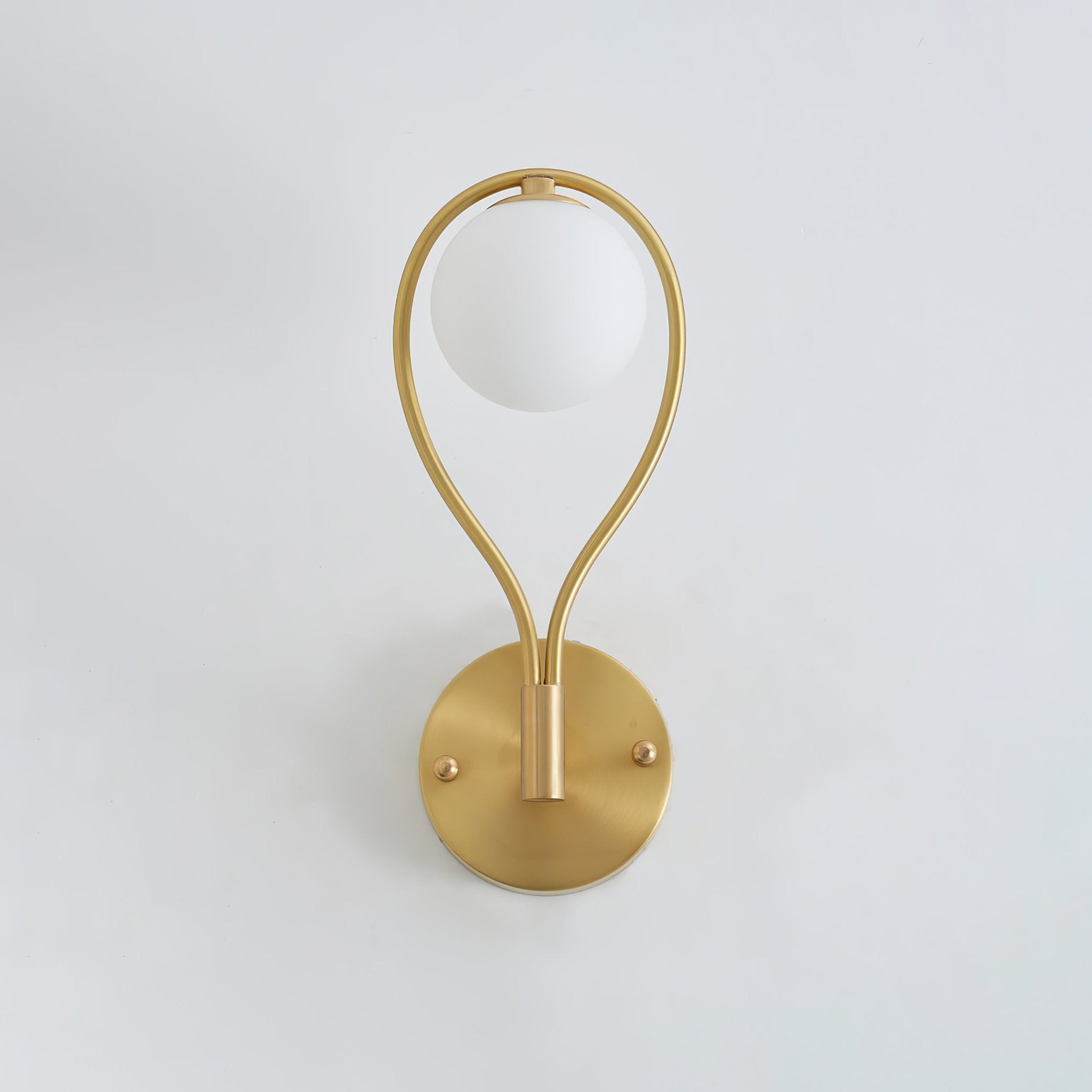 Modern Solid Brass Wall Sconce with Opal Glass Shade Set of 2 Indoor Wall Mounted Lighting Fixture