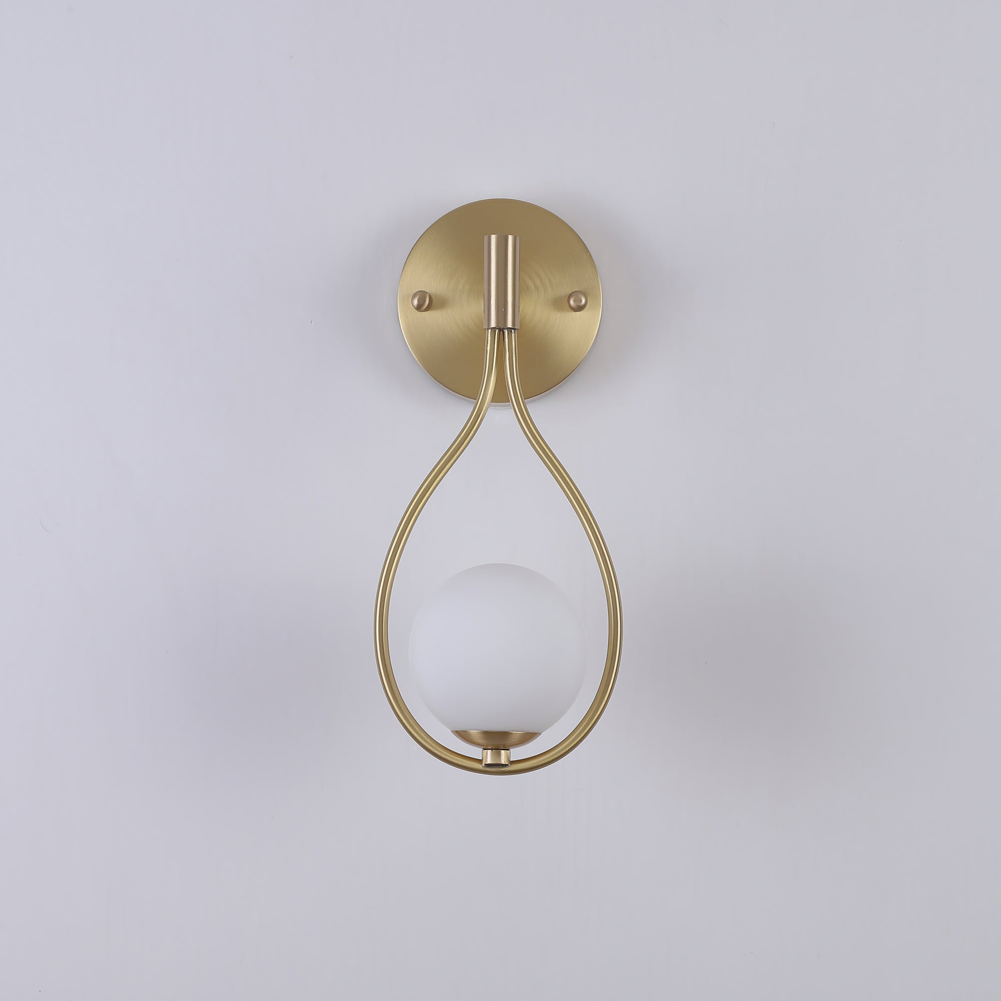 Modern Solid Brass Wall Sconce with Opal Glass Shade Set of 2 Indoor Wall Mounted Lighting Fixture