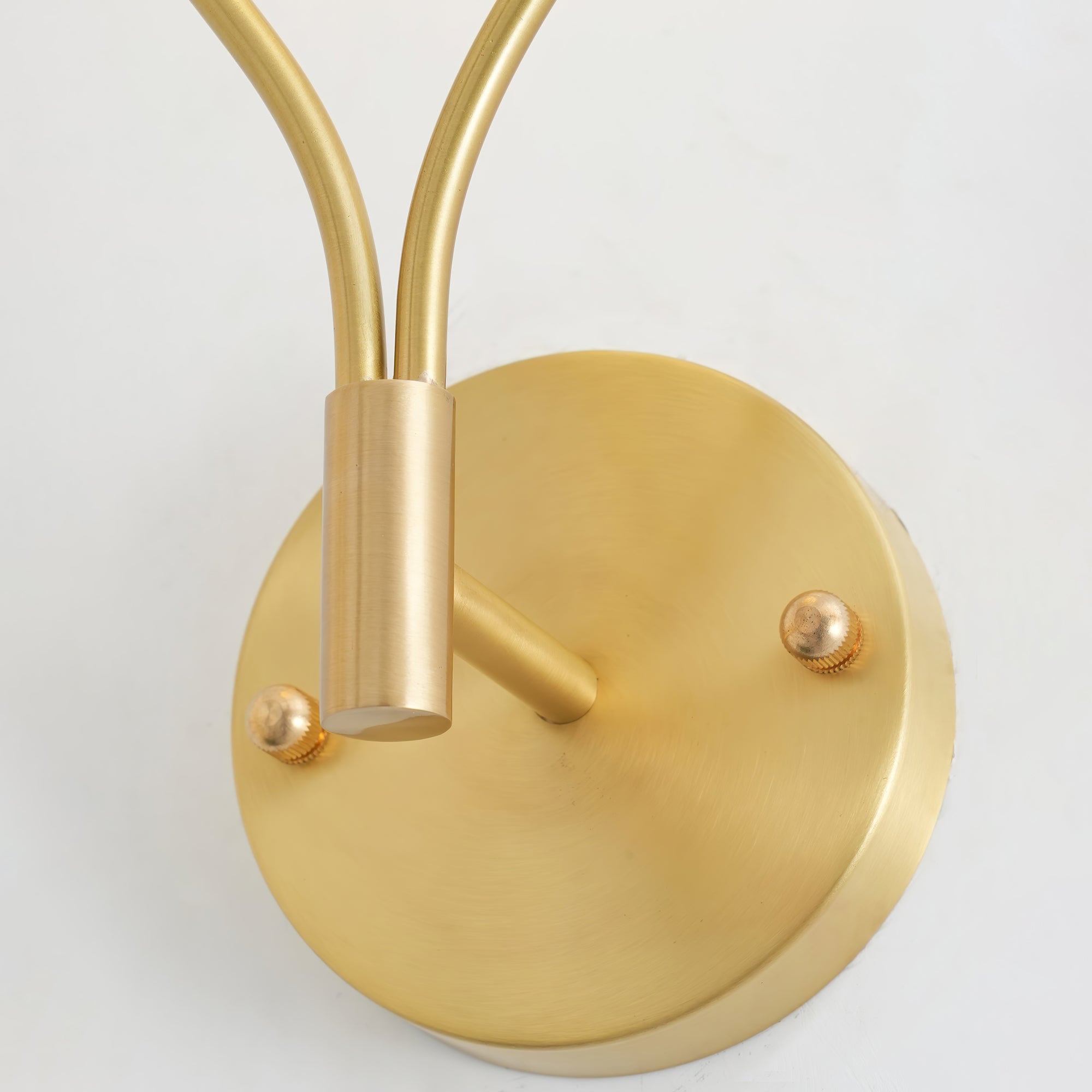 Modern Solid Brass Wall Sconce with Opal Glass Shade Set of 2 Indoor Wall Mounted Lighting Fixture