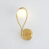 Modern Solid Brass Wall Sconce with Opal Glass Shade Set of 2 Indoor Wall Mounted Lighting Fixture