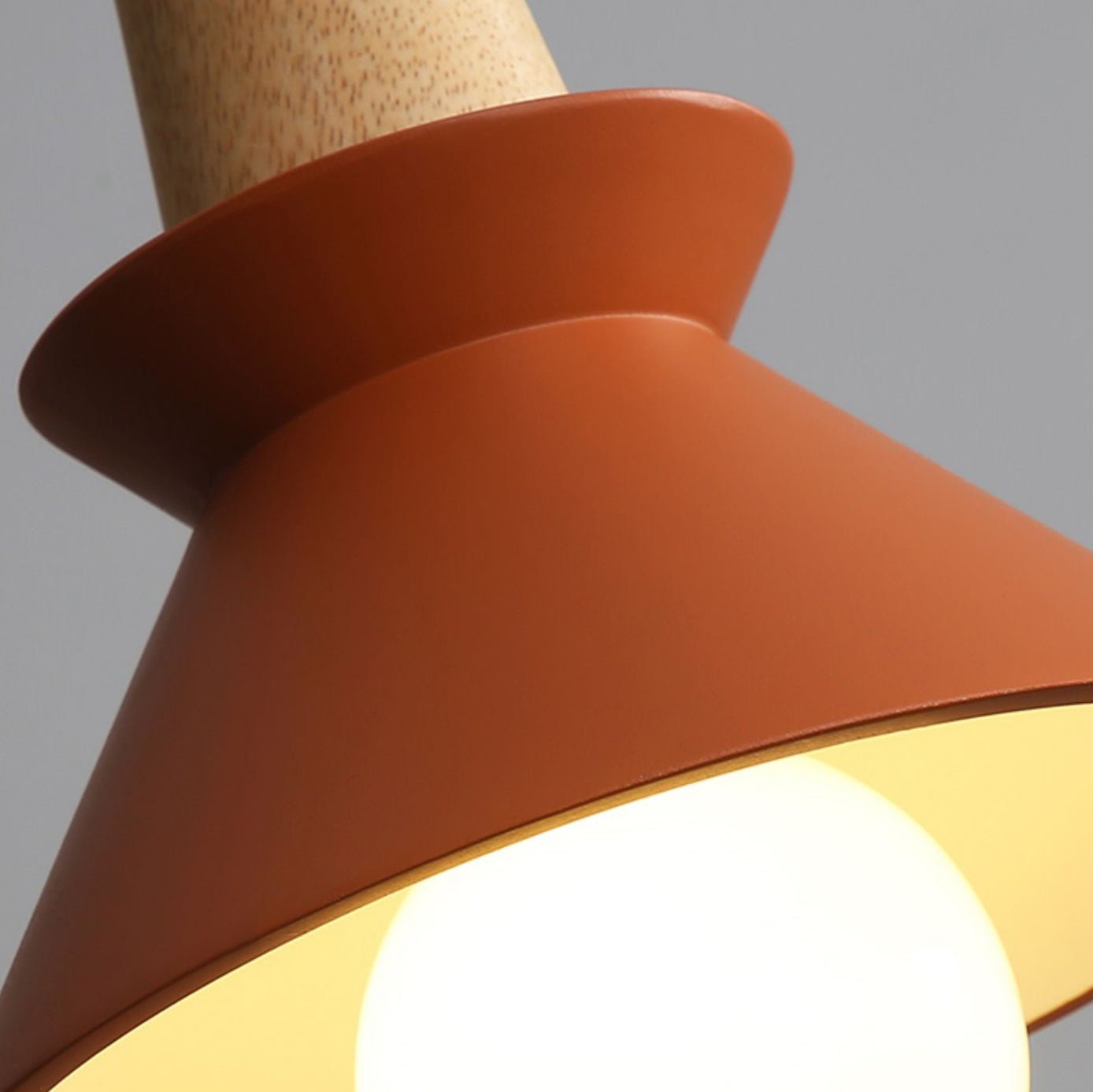 Modern Space Stone Spherical Pendant Light Resin and Wood Ceiling Hanging Lamp