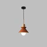 Modern Space Stone Spherical Pendant Light Resin and Wood Ceiling Hanging Lamp