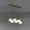 Modern Spanish Alabaster Box Pendant Light Minimalist Linear Ceiling Chandelier for Dining Room