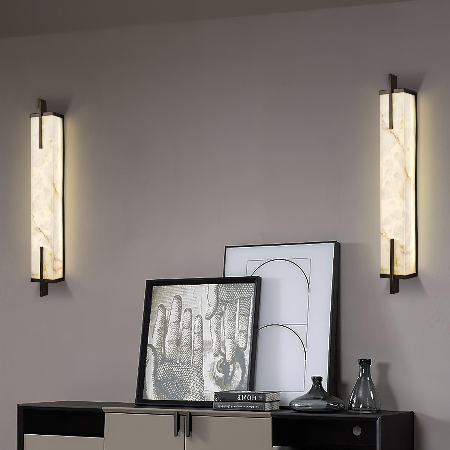 Modern Spanish Alabaster Wall Sconce with Integrated LED for Luxury Interior Lighting