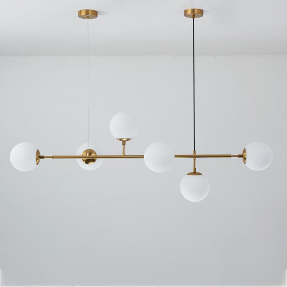 Modern Spherical Glass Bead Crown Chandelier Brass Industrial Pendant Light