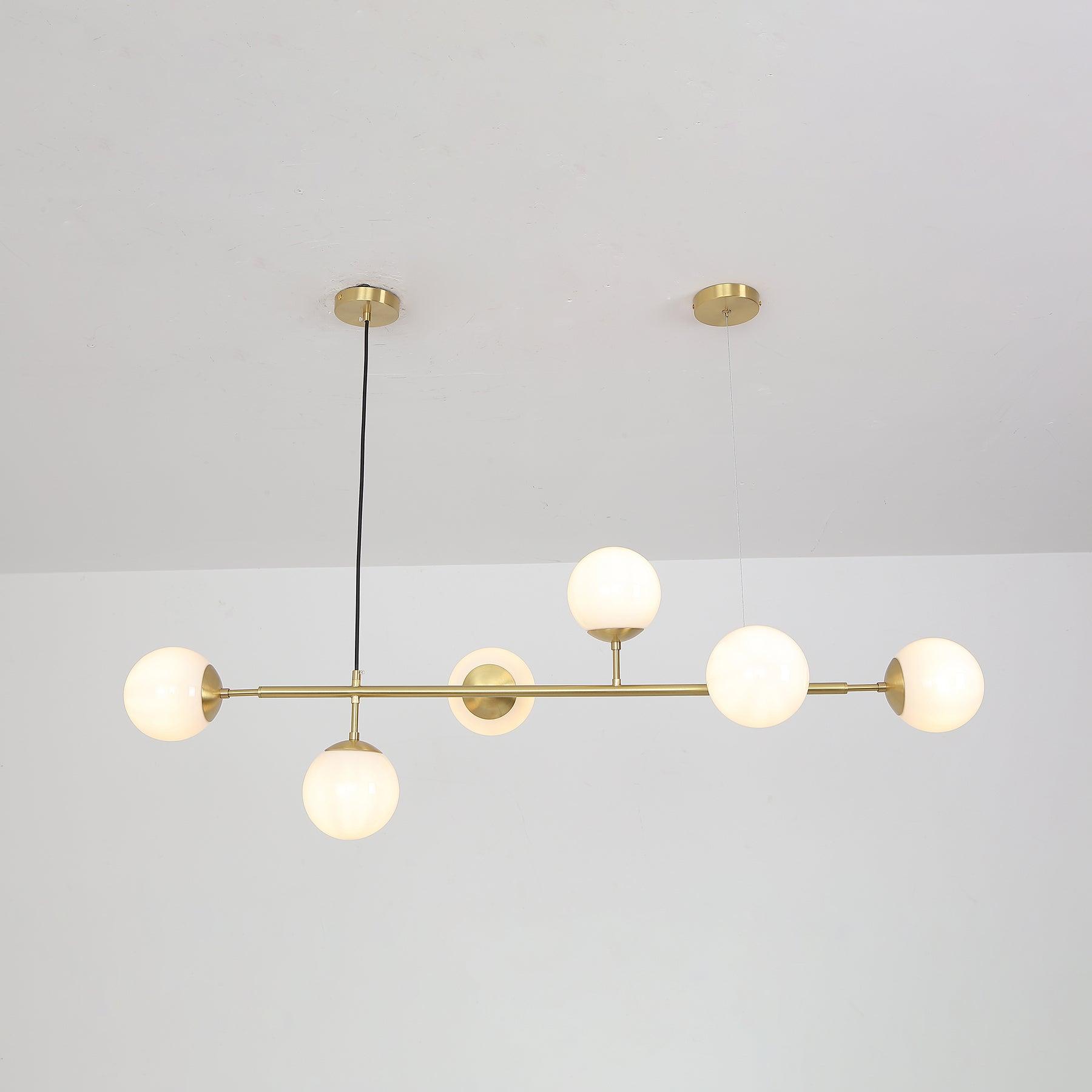 Modern Spherical Glass Bead Crown Chandelier Brass Industrial Pendant Light