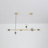 Modern Spherical Glass Bead Crown Chandelier Brass Industrial Pendant Light