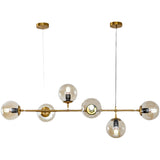 Modern Spherical Glass Bead Crown Chandelier Brass Industrial Pendant Light