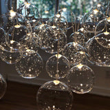 Modern Spherical Glass Bubble Pendant Light with Chrome Finish LED Hanging Fixture