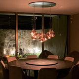 Modern Spherical Glass Bubble Pendant Light with Chrome Finish LED Hanging Fixture