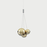 Modern Spherical Glass Bubble Pendant Light with Chrome Finish LED Hanging Fixture