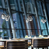 Modern Spherical Glass Bubble Pendant Light with Chrome Finish LED Hanging Fixture