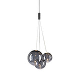 Modern Spherical Glass Bubble Pendant Light with Chrome Finish LED Hanging Fixture