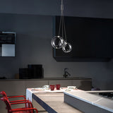 Modern Spherical Glass Bubble Pendant Light with Chrome Finish LED Hanging Fixture