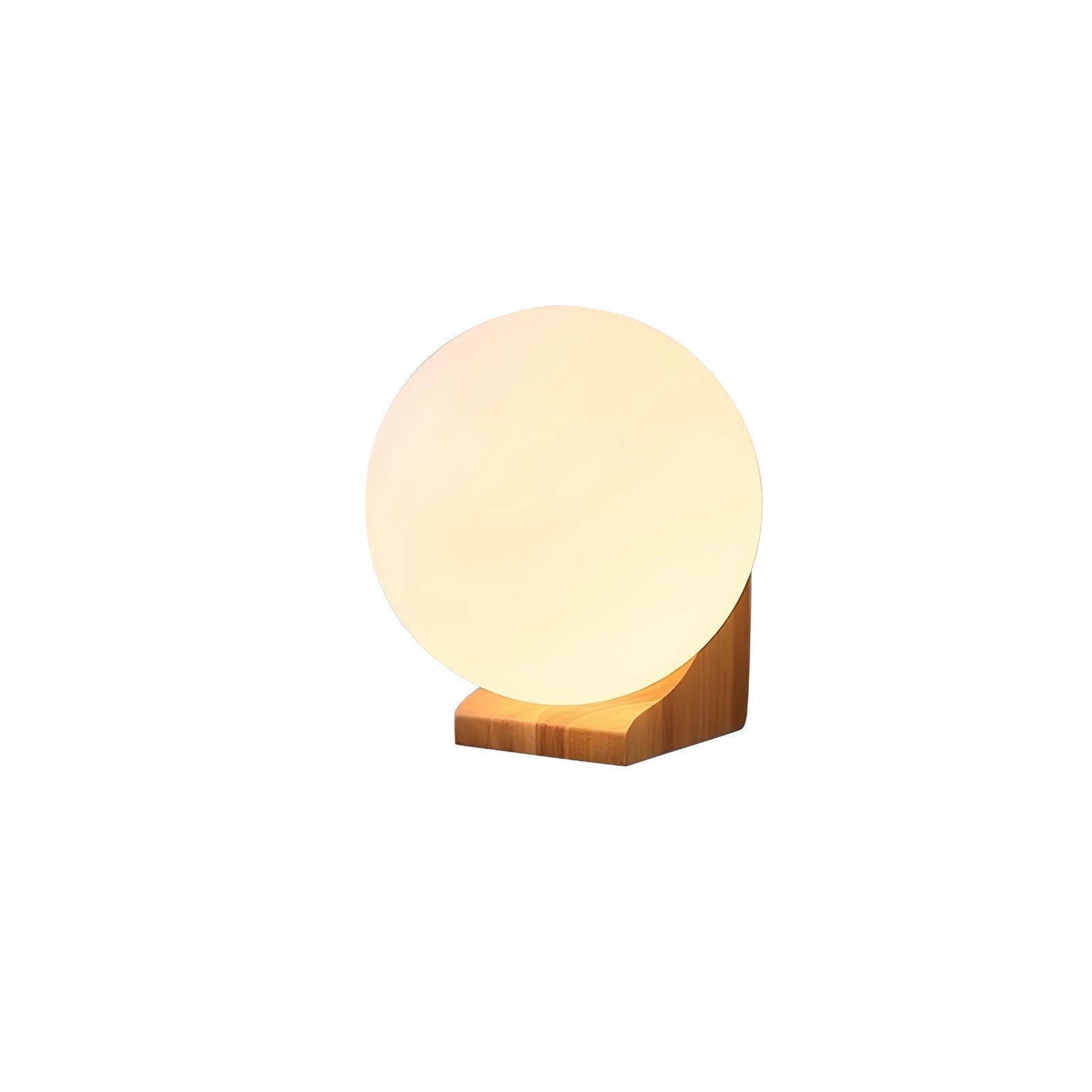 Modern Spherical Glass Globe Wall Sconce with Natural Solid Wood Base and G9 LED Socket