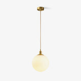 Modern Spherical Glass Pendant Light Brass and Black Contemporary Ceiling Hanging Fixture