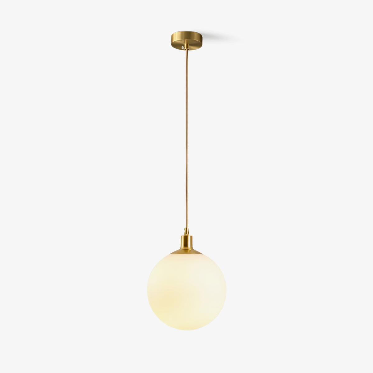 Modern Spherical Glass Pendant Light Brass and Black Contemporary Ceiling Hanging Fixture