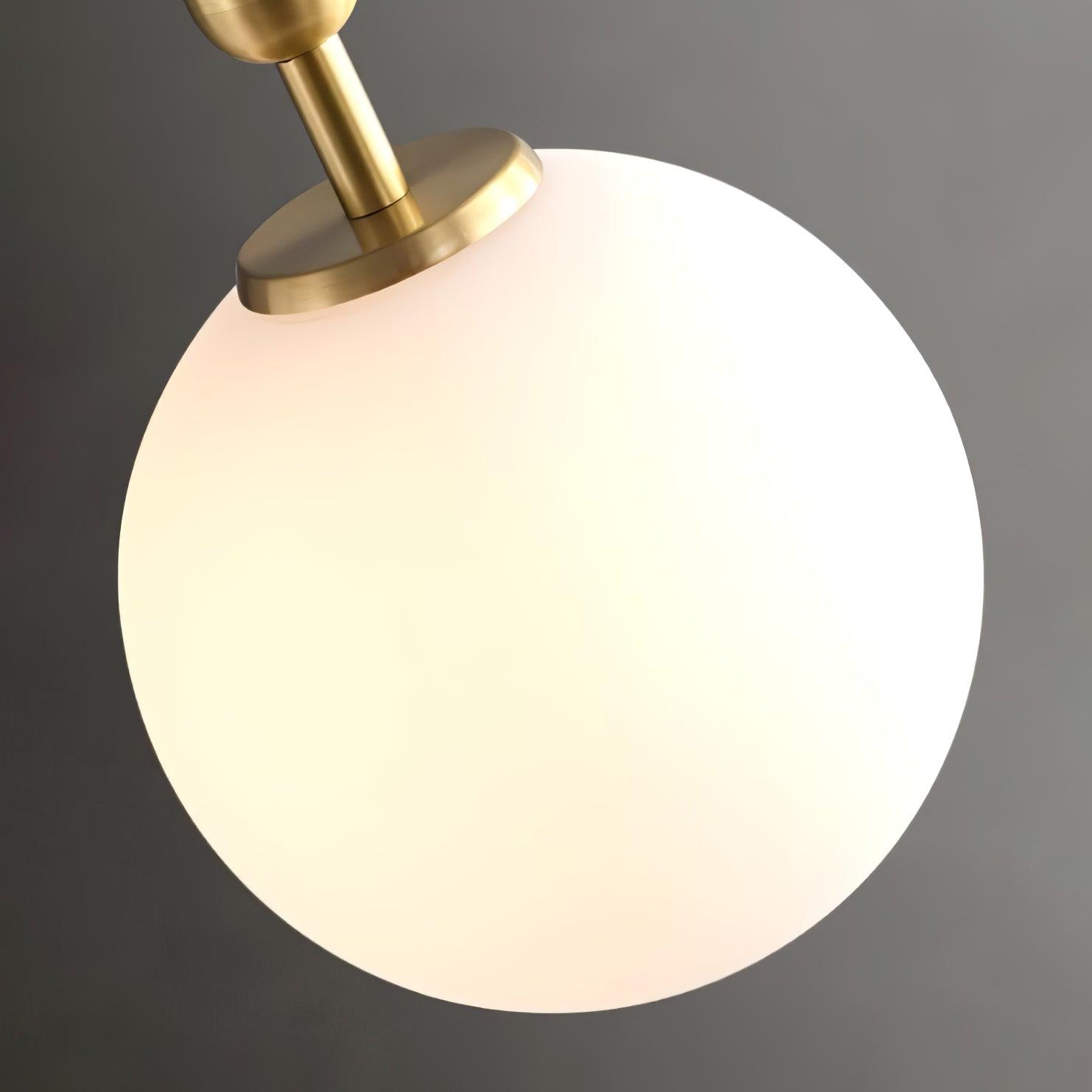 Modern Spherical Glass Pendant Light Brass and Black Contemporary Ceiling Hanging Fixture