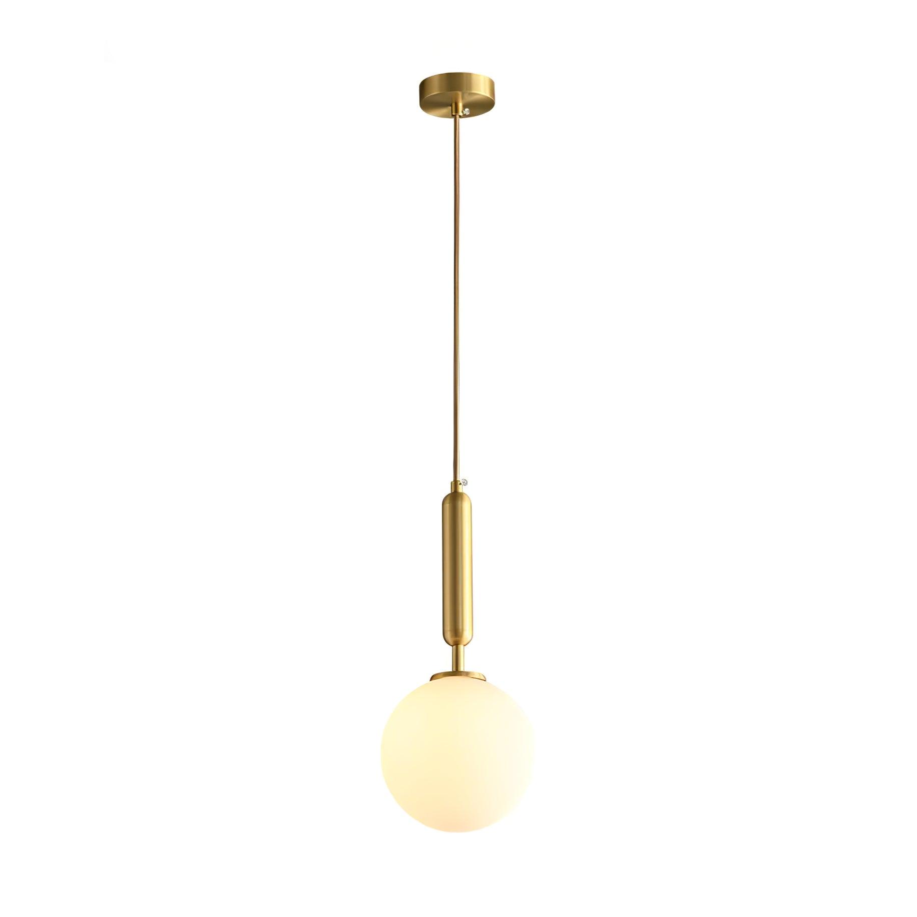 Modern Spherical Glass Pendant Light Brass and Black Contemporary Ceiling Hanging Fixture