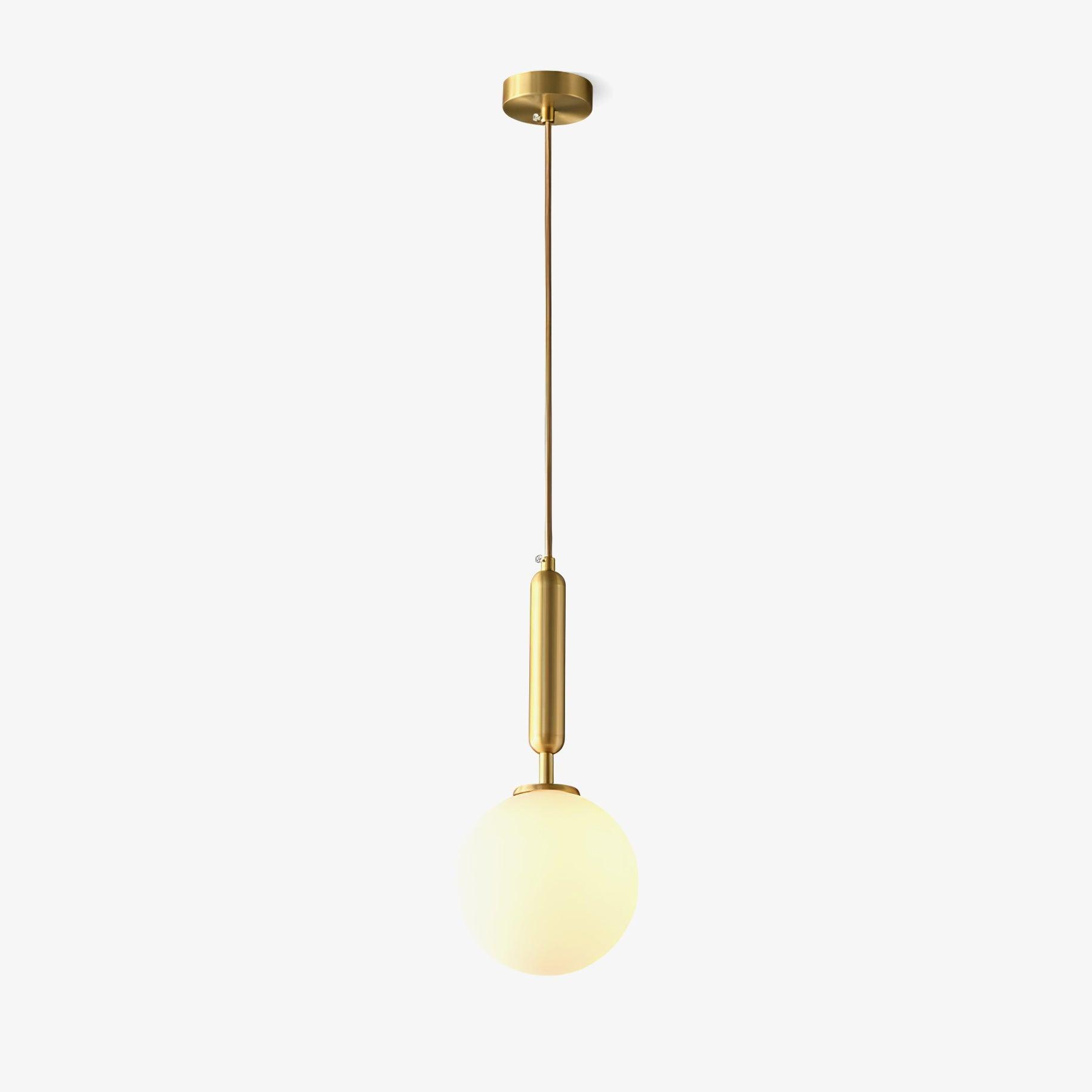 Modern Spherical Glass Pendant Light Brass and Black Contemporary Ceiling Hanging Fixture
