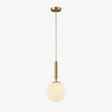 Modern Spherical Glass Pendant Light Brass and Black Contemporary Ceiling Hanging Fixture