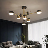 Modern Spider Jewel LED Chandelier Black and Gold Gasolier Ceiling Light for Dining Room and Living Area
