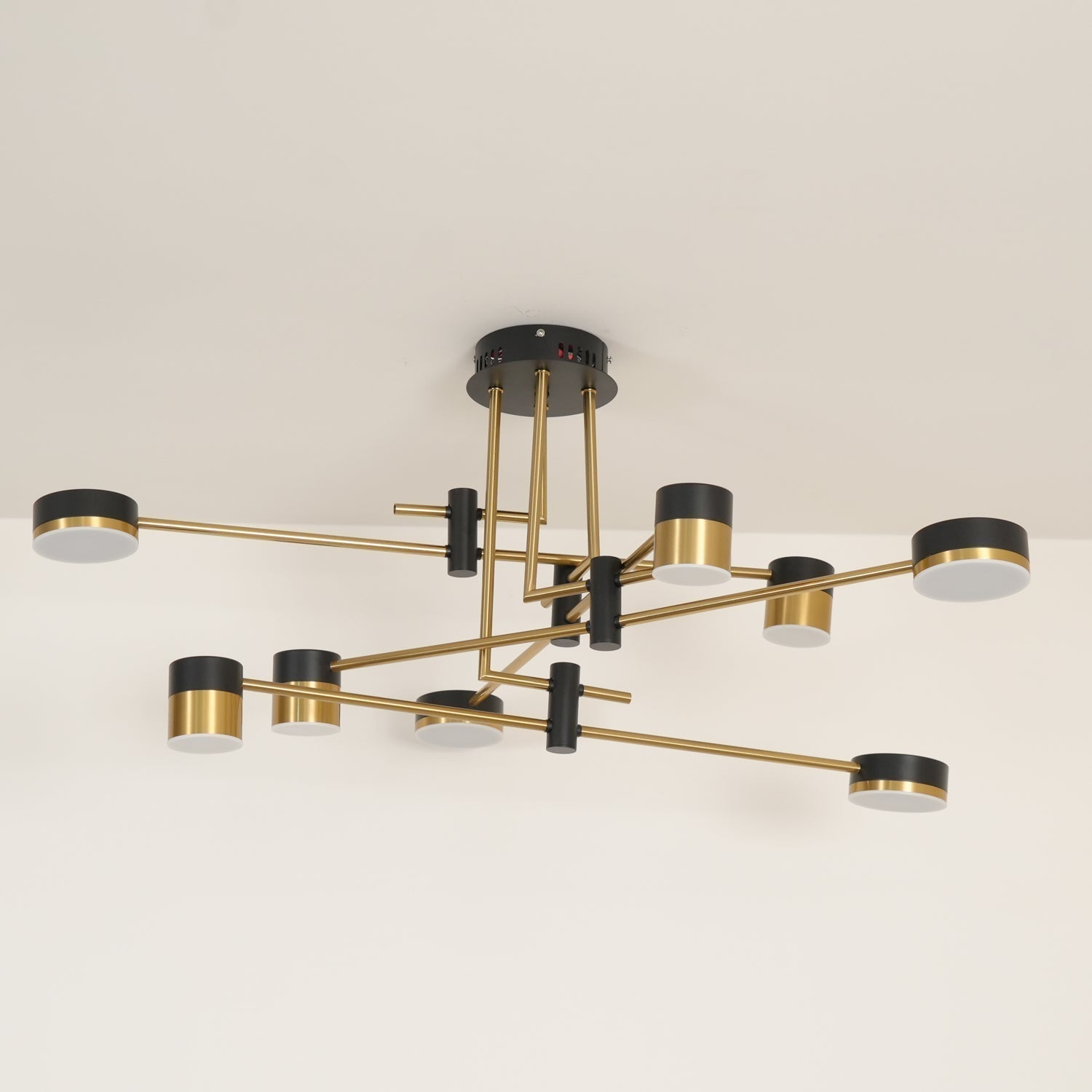Modern Spider Jewel LED Chandelier Black and Gold Gasolier Ceiling Light for Dining Room and Living Area