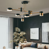 Modern Spider Jewel LED Chandelier Black and Gold Gasolier Ceiling Light for Dining Room and Living Area