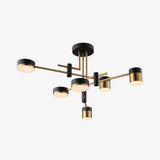 Modern Spider Jewel LED Chandelier Black and Gold Gasolier Ceiling Light for Dining Room and Living Area