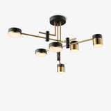 Modern Spider Jewel LED Chandelier Black and Gold Gasolier Ceiling Light for Dining Room and Living Area